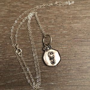 Waxing Poetic ‘F’ initial charm necklace